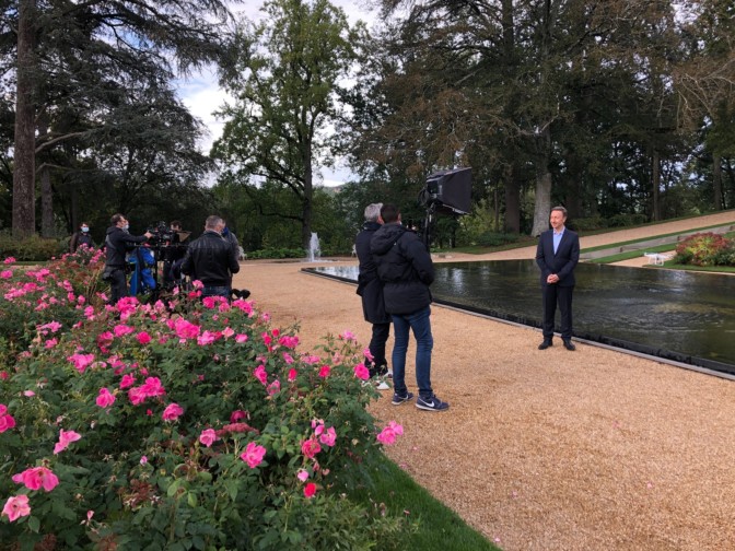  The film crew at work in the gardens