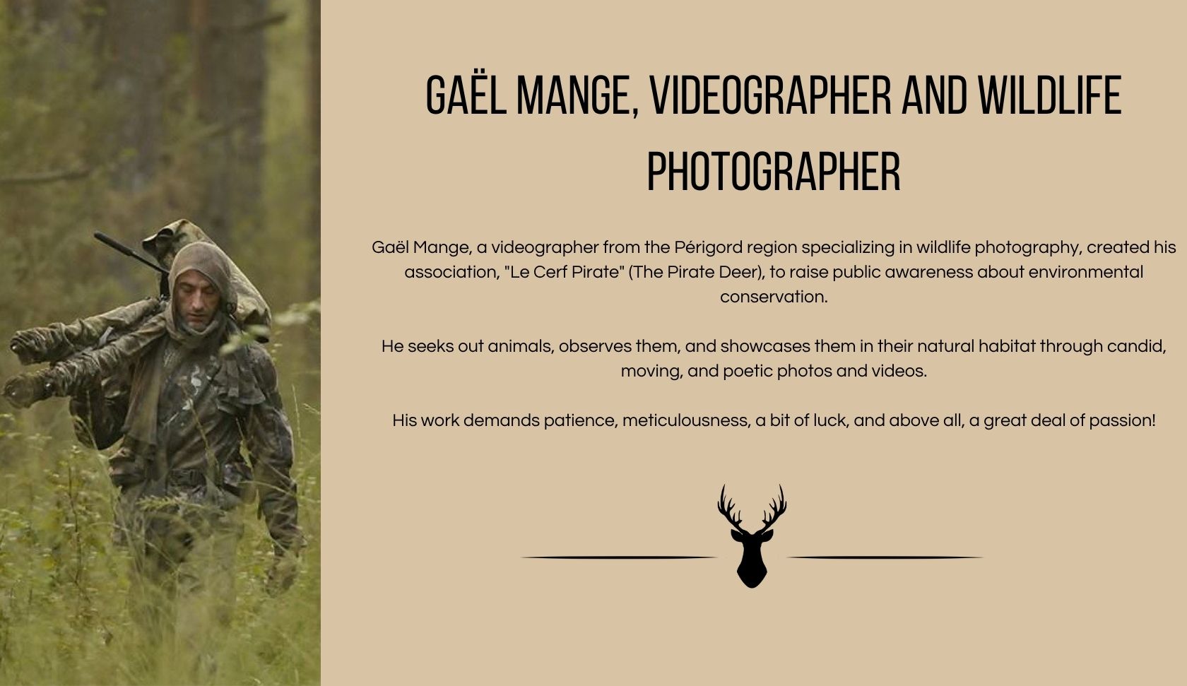 ®Gaël Mange, videographer and wildlife photographer