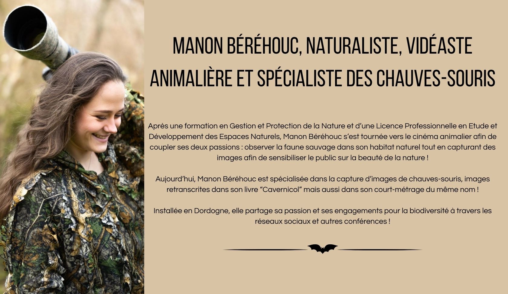 ®Manon Béréhouc - Naturaliste, vidéaste animalière et spécialiste des chauves-souris