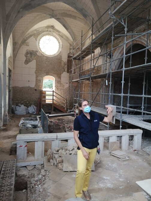 La chapelle en pleine restauration en 2020 avec la propriétaire
